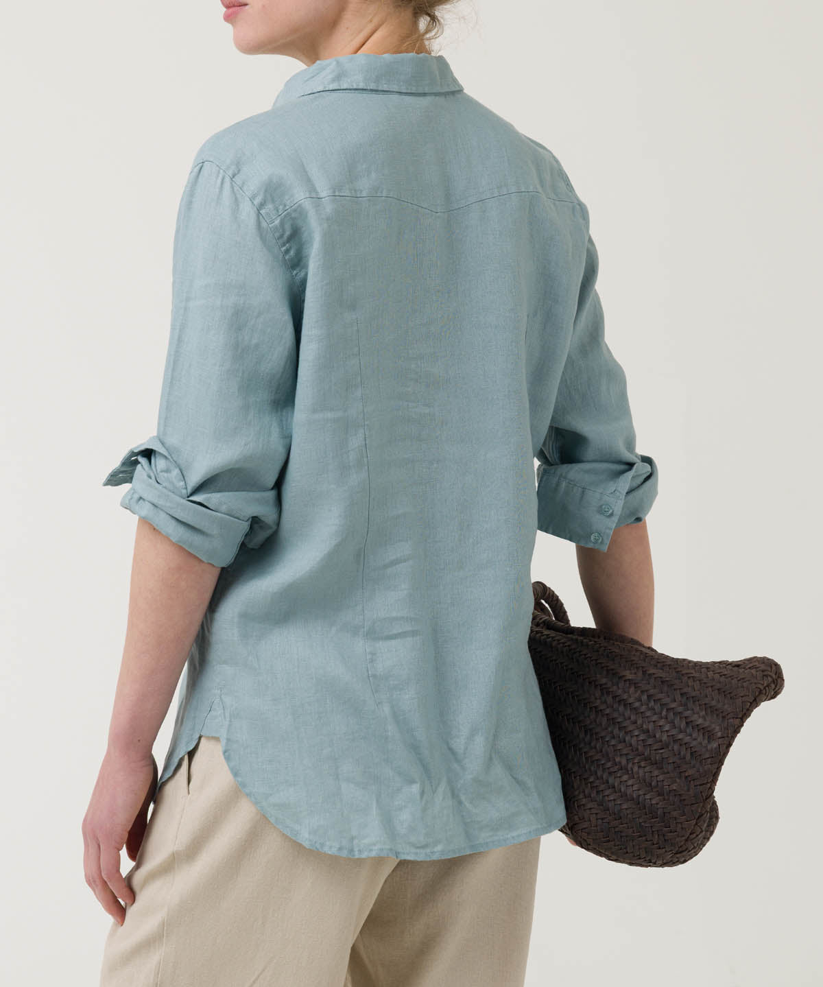 Blusa Lino Orgánico Mujer Lirio Celeste Rockford