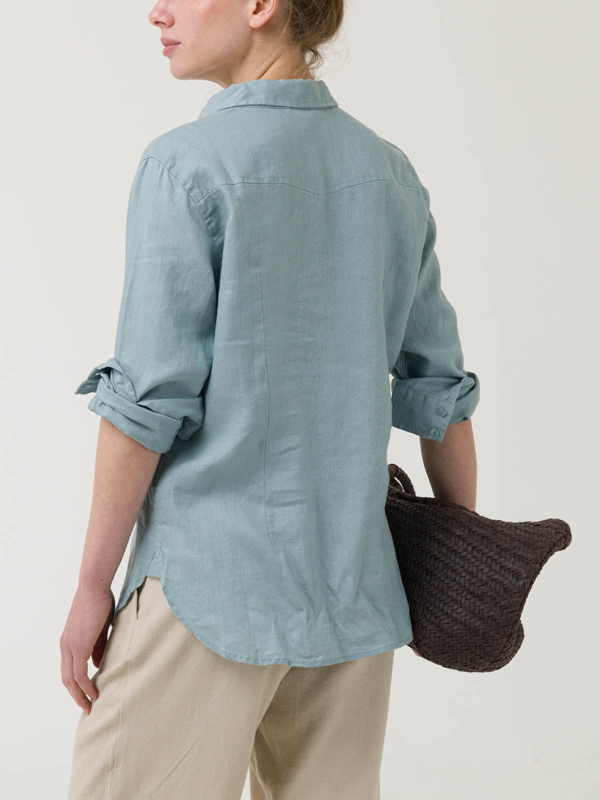 Blusa Lino Orgánico Mujer Lirio Celeste Rockford