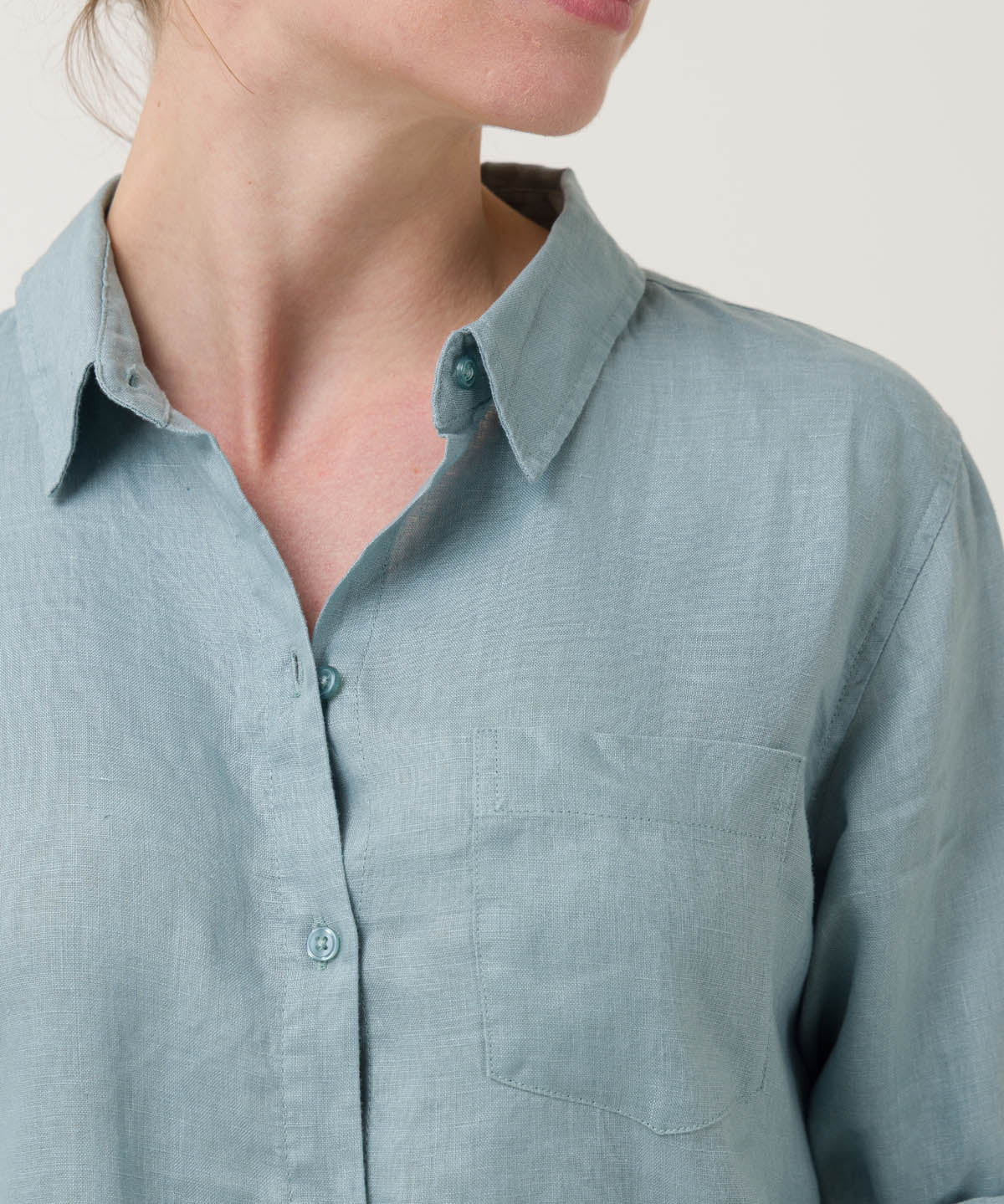 Blusa Lino Orgánico Mujer Lirio Celeste Rockford