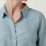 Blusa Lino Orgánico Mujer Lirio Celeste Rockford