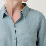 Blusa Lino Orgánico Mujer Lirio Celeste Rockford