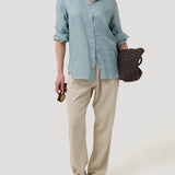 Blusa Lino Orgánico Mujer Lirio Celeste Rockford