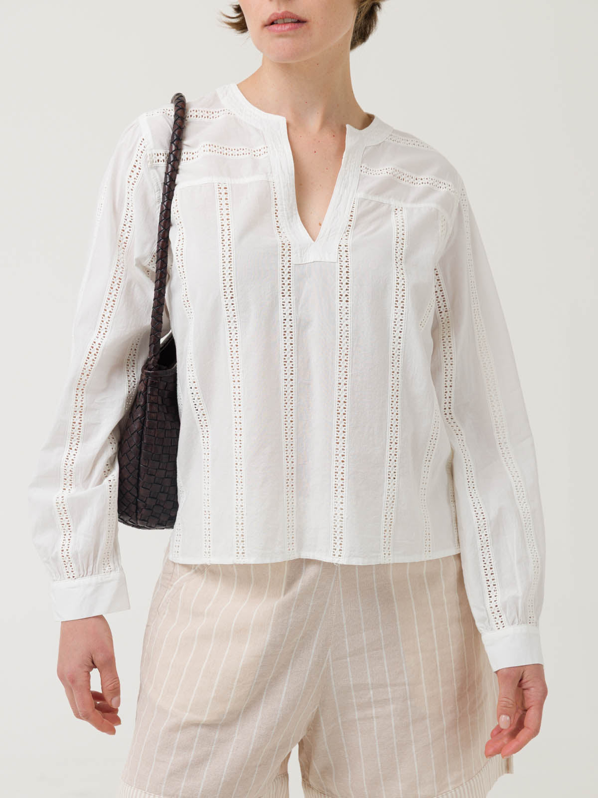 Blusa Algodón Orgánico Mujer Lunko Blanco Rockford