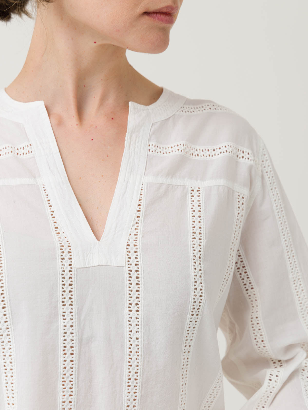 Blusa Algodón Orgánico Mujer Lunko Blanco Rockford