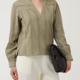 Blusa Algodón Orgánico Mujer Lunko Verde Rockford