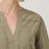 Blusa Algodón Orgánico Mujer Lunko Verde Rockford