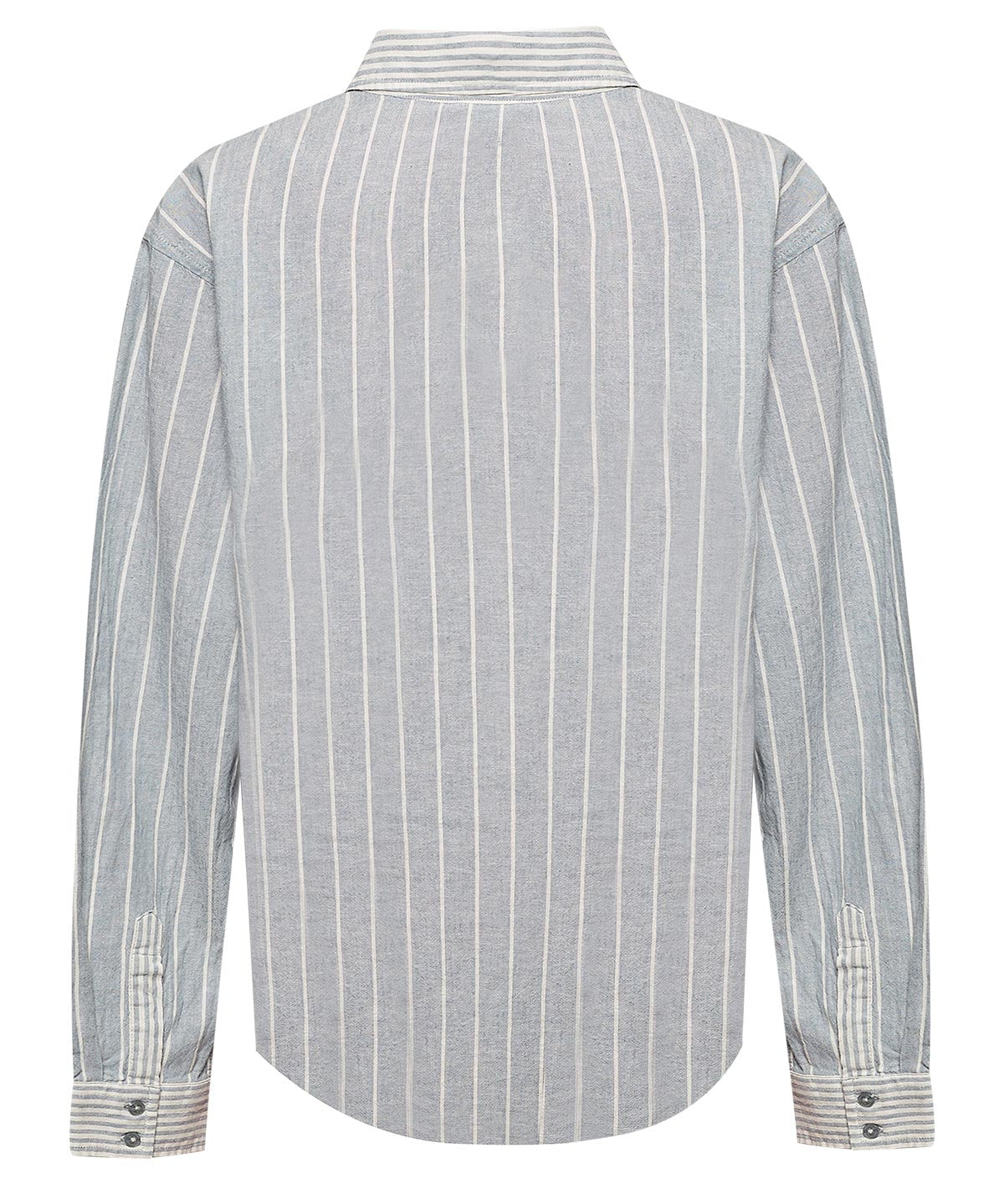 Blusa Lino Orgánico Mujer Lines Celeste Rockford