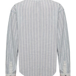 Blusa Lino Orgánico Mujer Lines Celeste Rockford