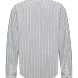 Blusa Lino Orgánico Mujer Lines Celeste Rockford