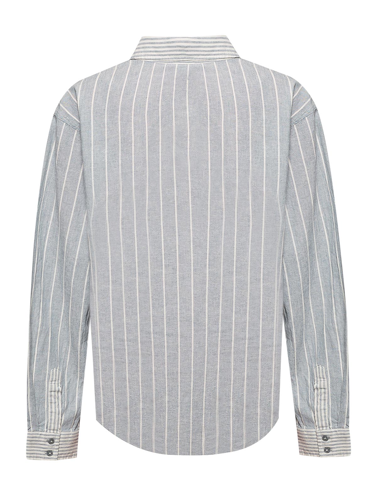 Blusa Lino Orgánico Mujer Lines Celeste Rockford