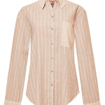 Blusa Lino Orgánico Mujer Lines Rosado Rockford