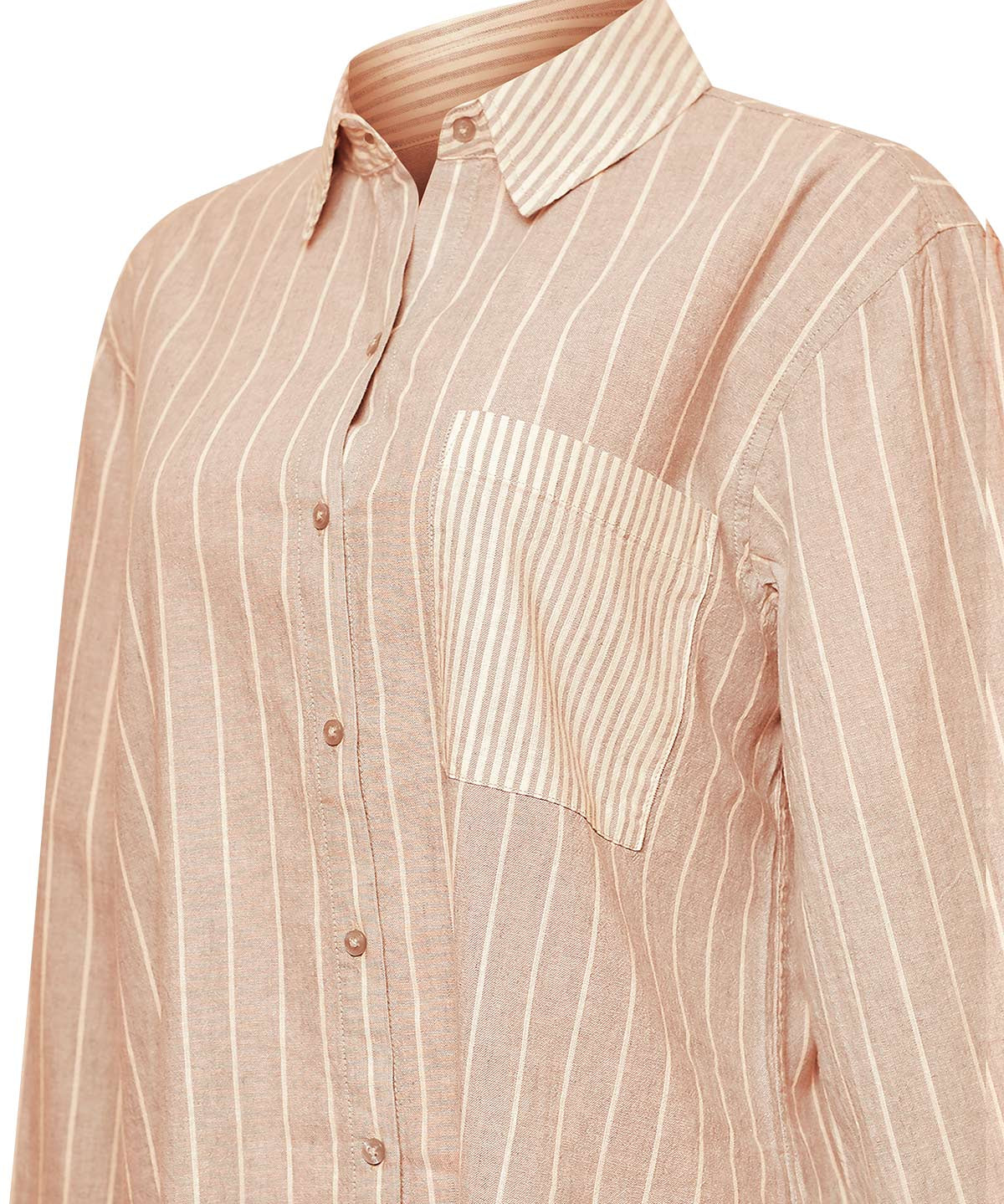 Blusa Lino Orgánico Mujer Lines Rosado Rockford