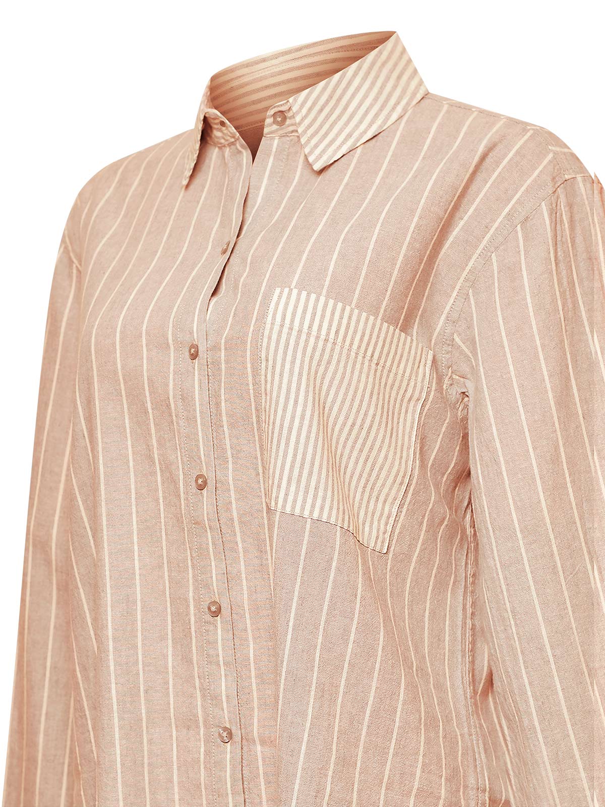 Blusa Lino Orgánico Mujer Lines Rosado Rockford