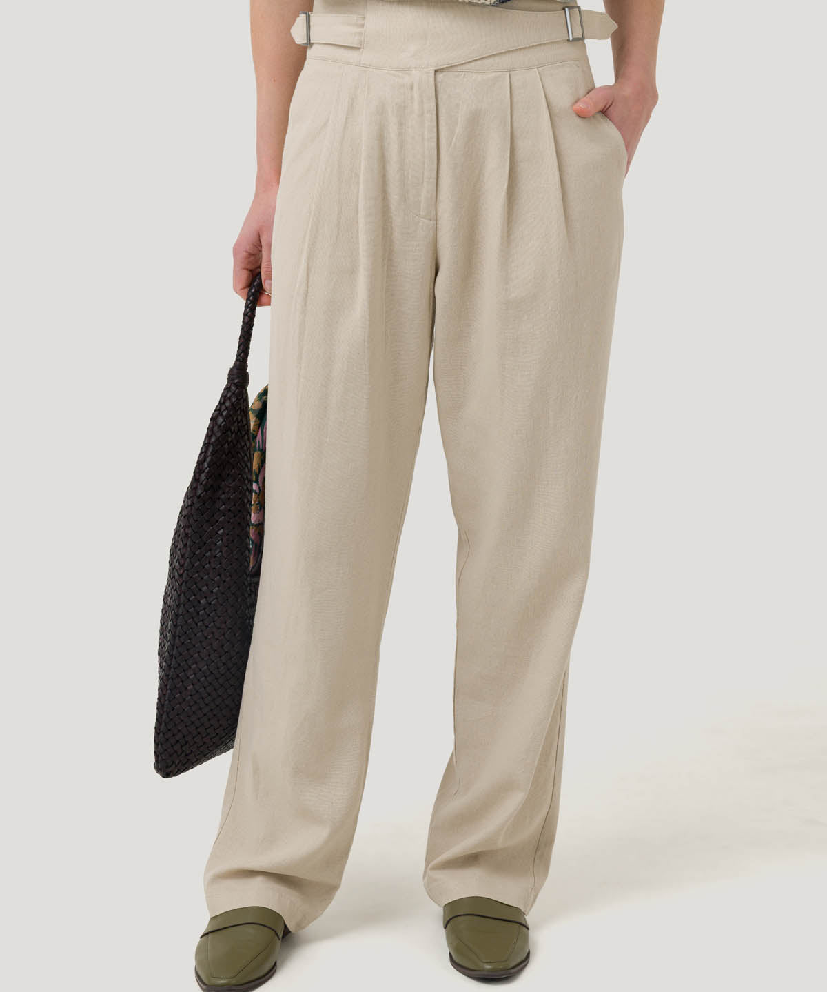 Pantalón Lino Orgánico Mujer Ava Beige Rockford