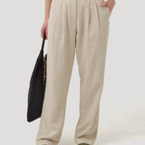 Pantalón Lino Orgánico Mujer Ava Beige Rockford