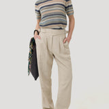 Pantalón Lino Orgánico Mujer Ava Beige Rockford