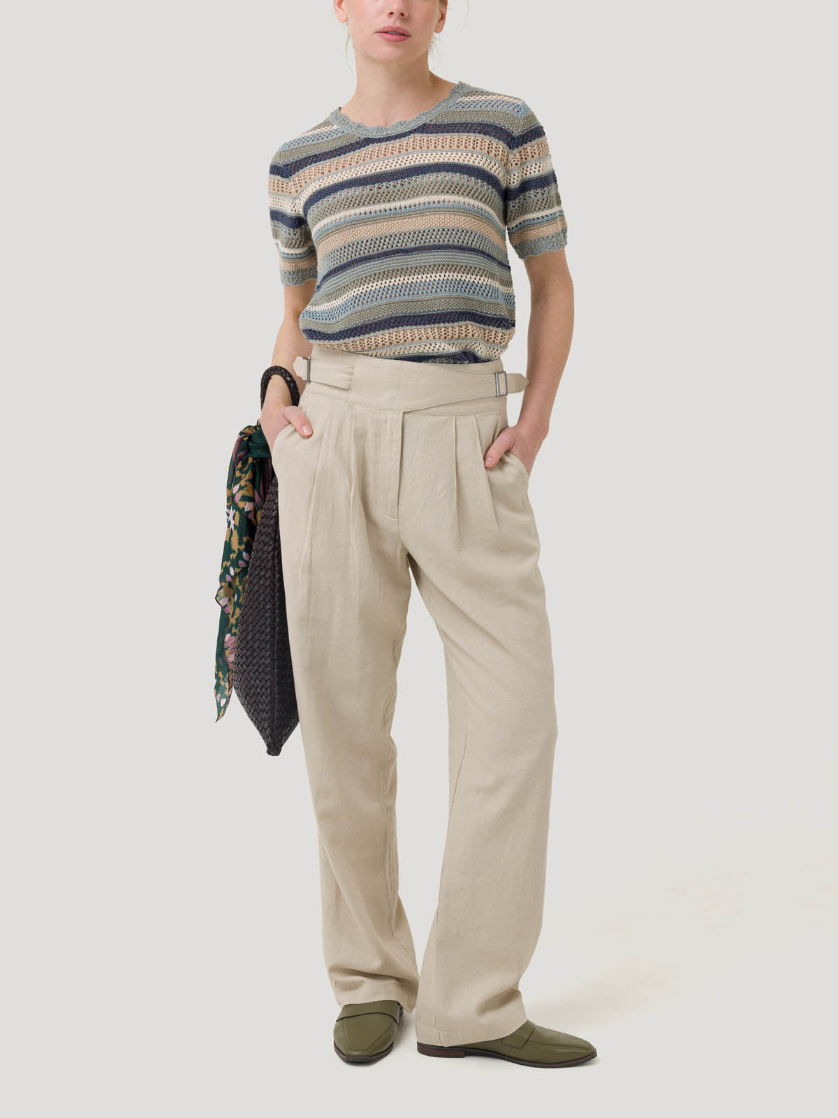 Pantalón Lino Orgánico Mujer Ava Beige Rockford
