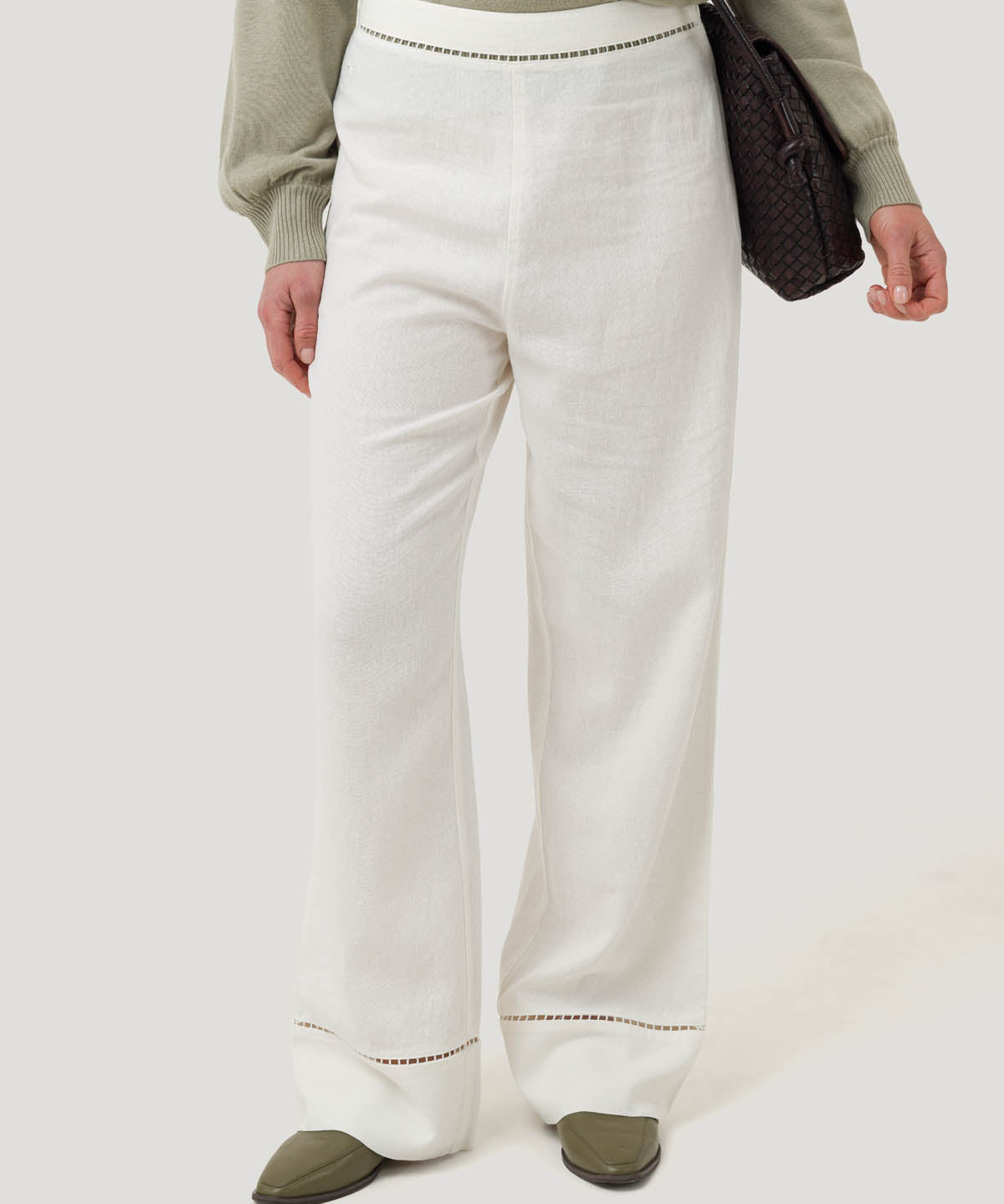Pantalón Lino Orgánico Mujer Mekong Blanco Rockford