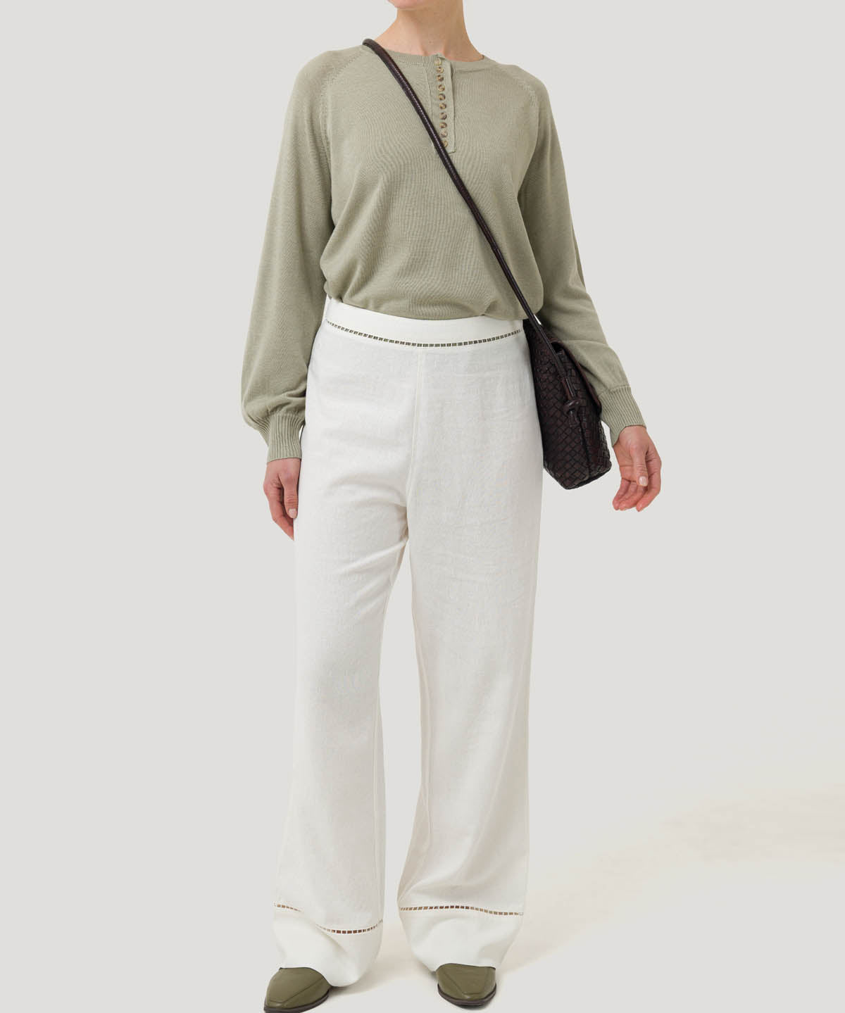 Pantalón Lino Orgánico Mujer Mekong Blanco Rockford