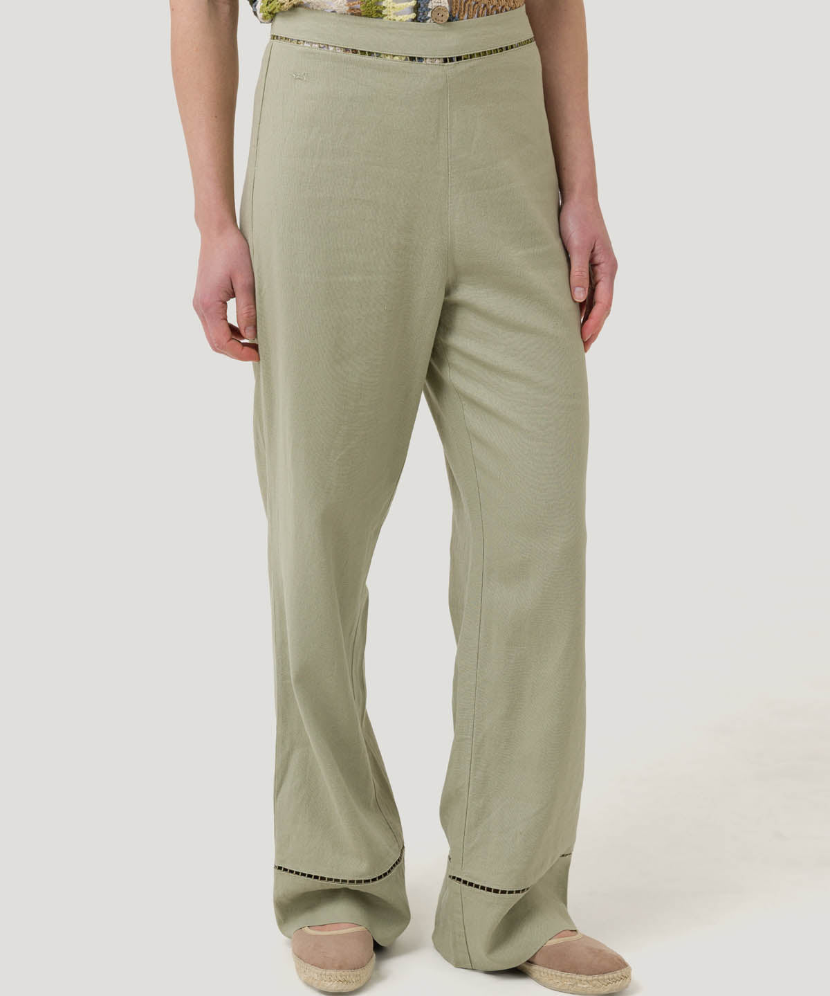 Pantalón Lino Orgánico Mujer Mekong Verde Rockford