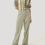 Pantalón Lino Orgánico Mujer Mekong Verde Rockford