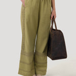 Pantalón Lino Orgánico Mujer Fuji Verde Rockford