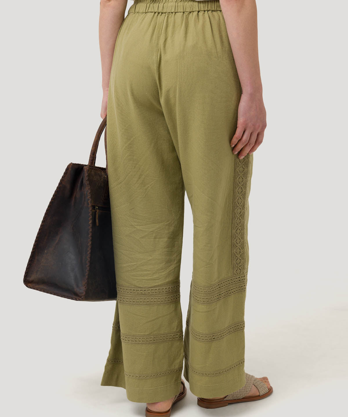 Pantalón Lino Orgánico Mujer Fuji Verde Rockford