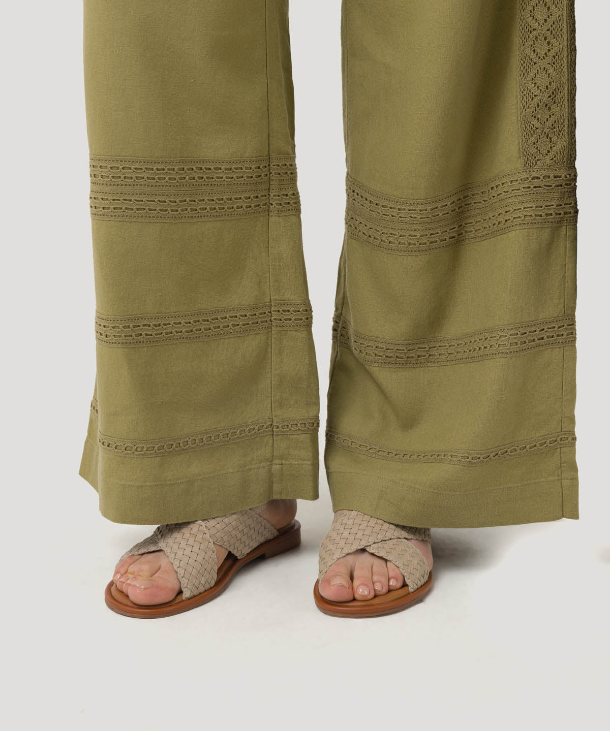 Pantalón Lino Orgánico Mujer Fuji Verde Rockford