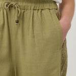 Pantalón Lino Orgánico Mujer Fuji Verde Rockford