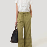 Pantalón Lino Orgánico Mujer Fuji Verde Rockford