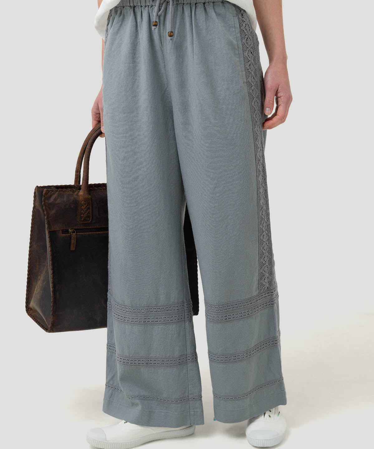 Pantalón Lino Orgánico Mujer Fuji Gris Rockford