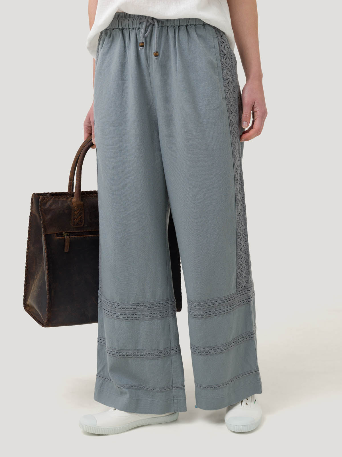 Pantalón Lino Orgánico Mujer Fuji Gris Rockford
