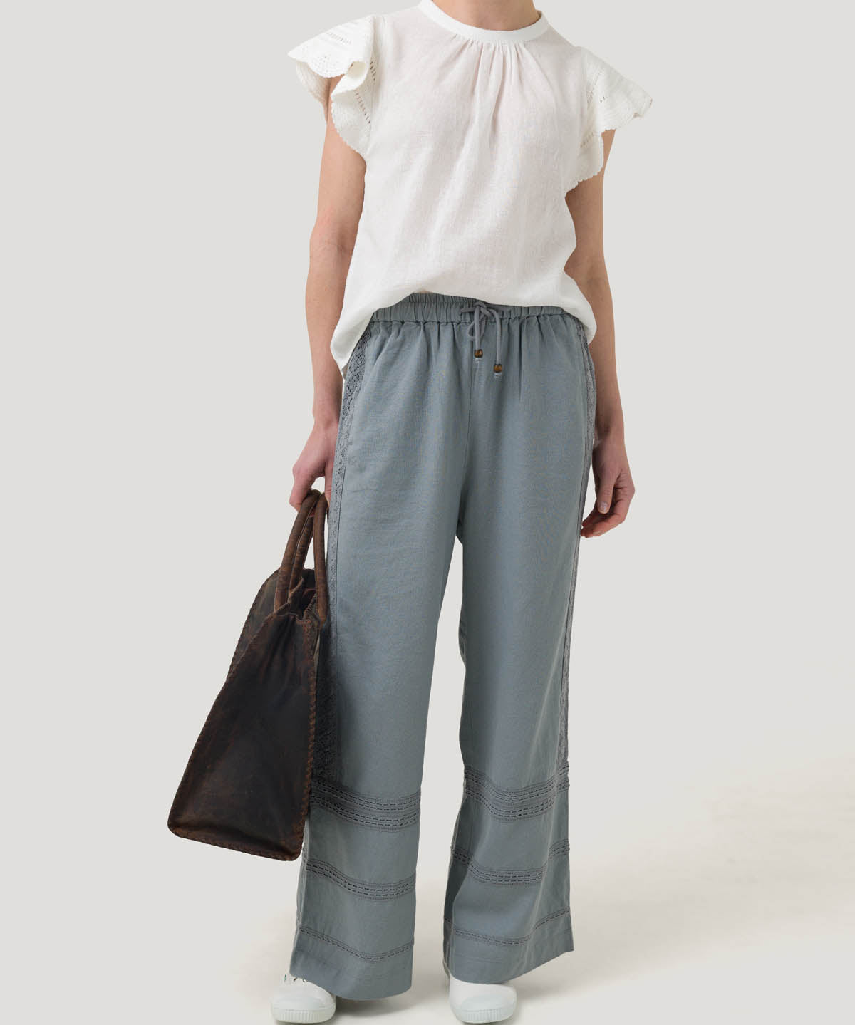 Pantalón Lino Orgánico Mujer Fuji Gris Rockford