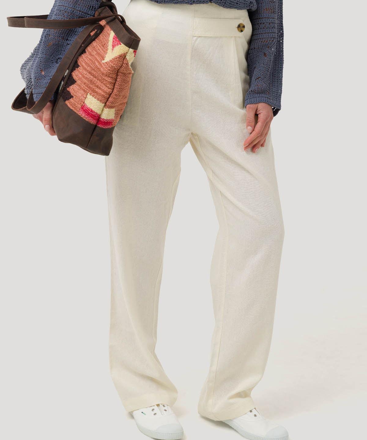 Pantalón Lino Orgánico Mujer Danubio Blanco Rockford