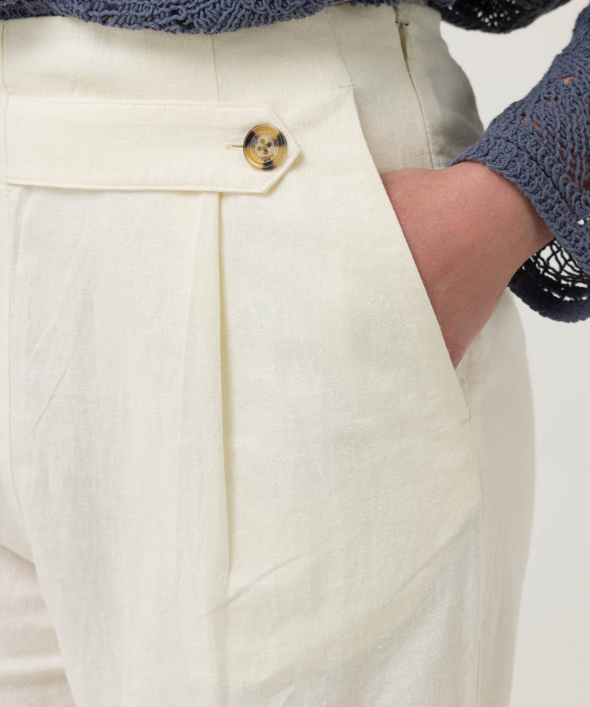 Pantalón Lino Orgánico Mujer Danubio Blanco Rockford