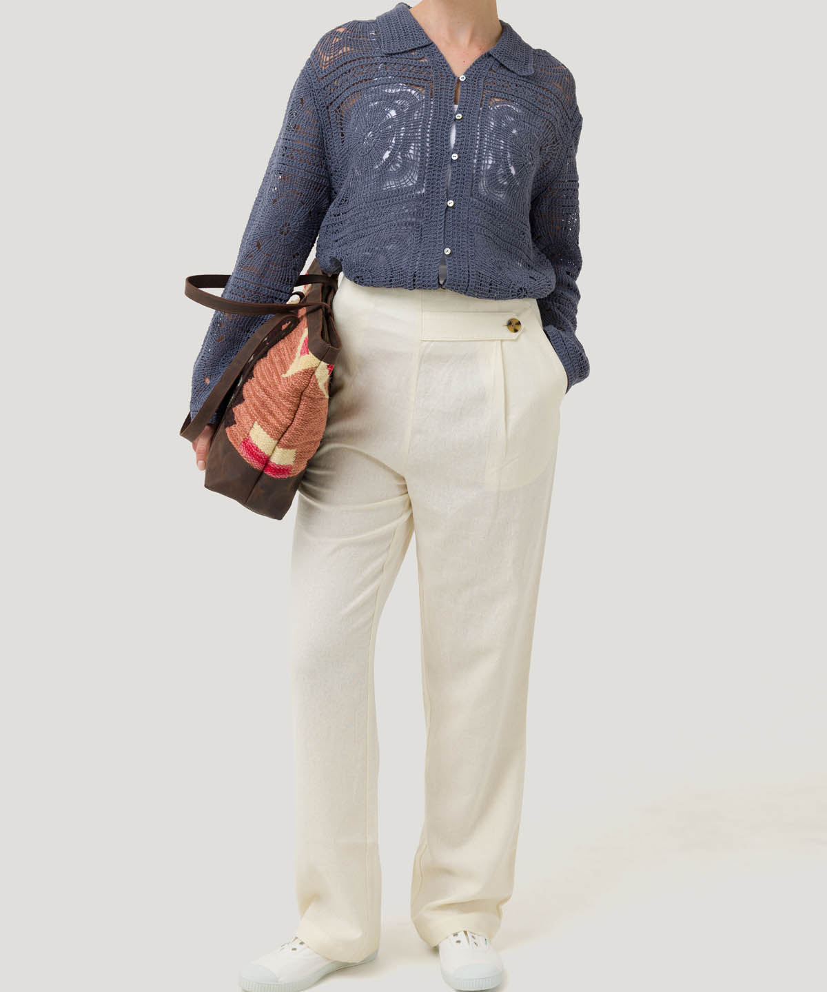 Pantalón Lino Orgánico Mujer Danubio Blanco Rockford