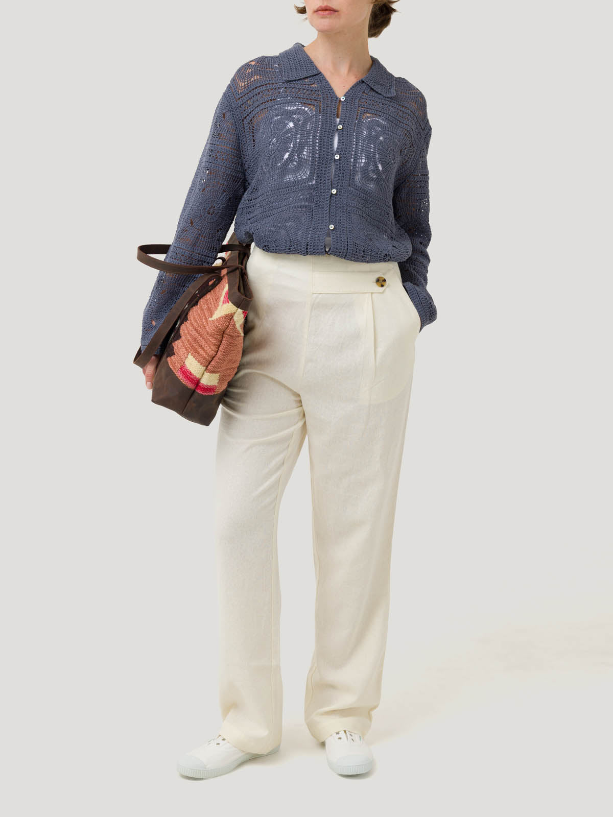 Pantalón Lino Orgánico Mujer Danubio Blanco Rockford