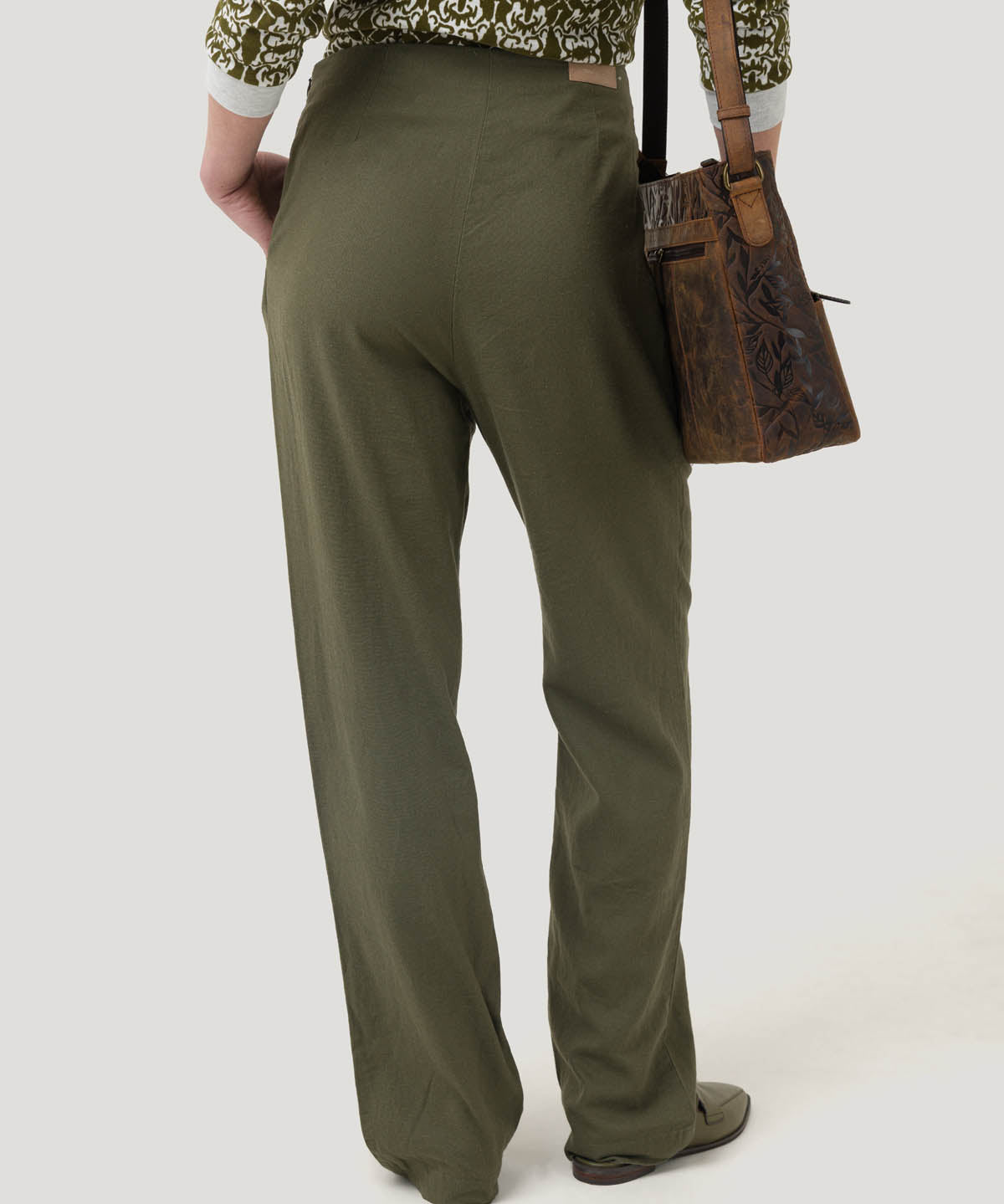 Pantalón Lino Orgánico Mujer Danubio Verde Rockford
