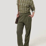 Pantalón Lino Orgánico Mujer Danubio Verde Rockford