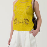 Blusa Lino Orgánico Mujer Cleep Amarillo Rockford