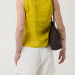 Blusa Lino Orgánico Mujer Cleep Amarillo Rockford