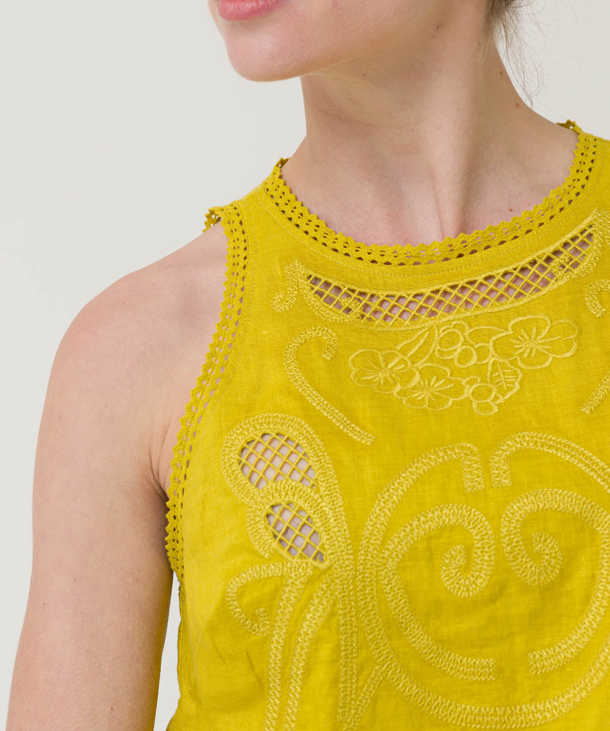 Blusa Lino Orgánico Mujer Cleep Amarillo Rockford