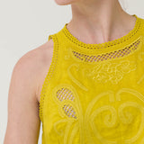 Blusa Lino Orgánico Mujer Cleep Amarillo Rockford