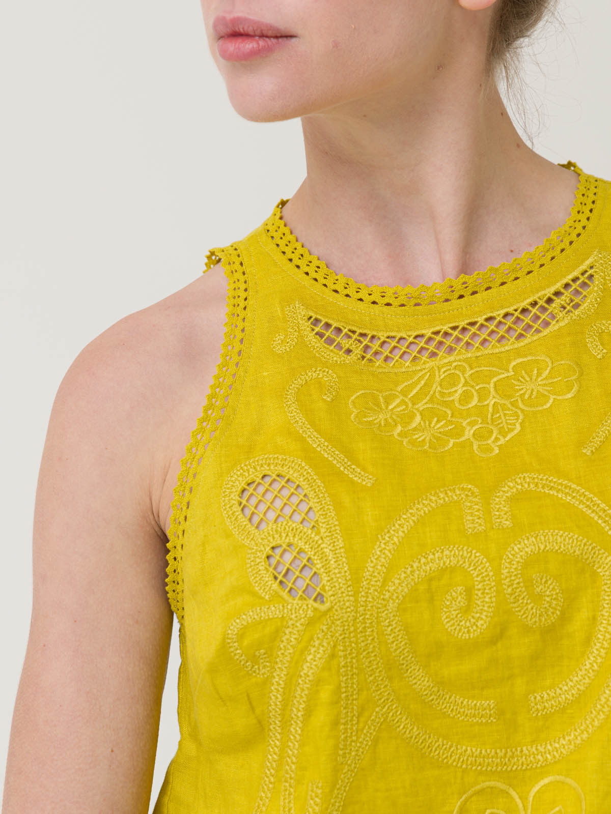 Blusa Lino Orgánico Mujer Cleep Amarillo Rockford