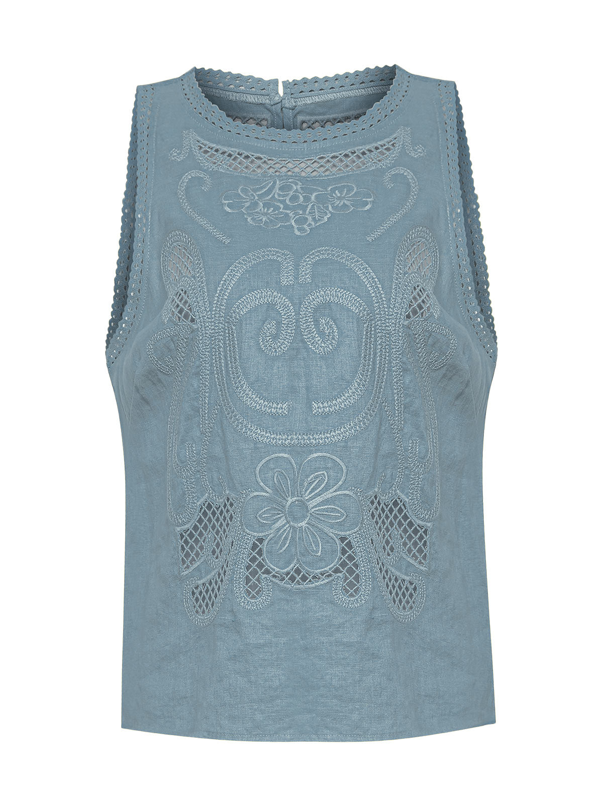 Blusa Lino Orgánico Mujer Cleep Gris Rockford