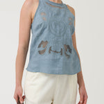 Blusa Lino Orgánico Mujer Cleep Gris Rockford