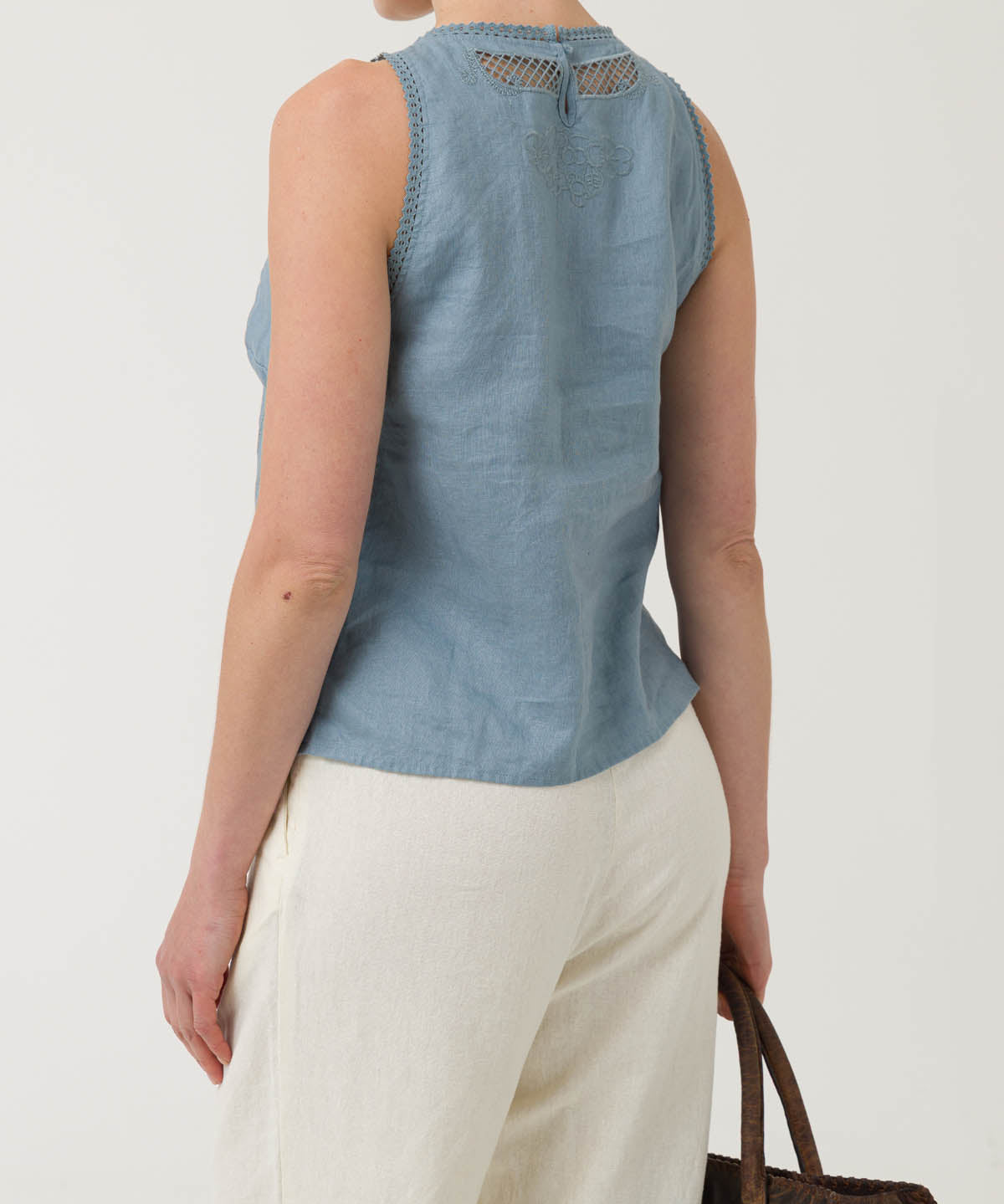 Blusa Lino Orgánico Mujer Cleep Gris Rockford