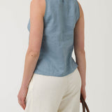 Blusa Lino Orgánico Mujer Cleep Gris Rockford