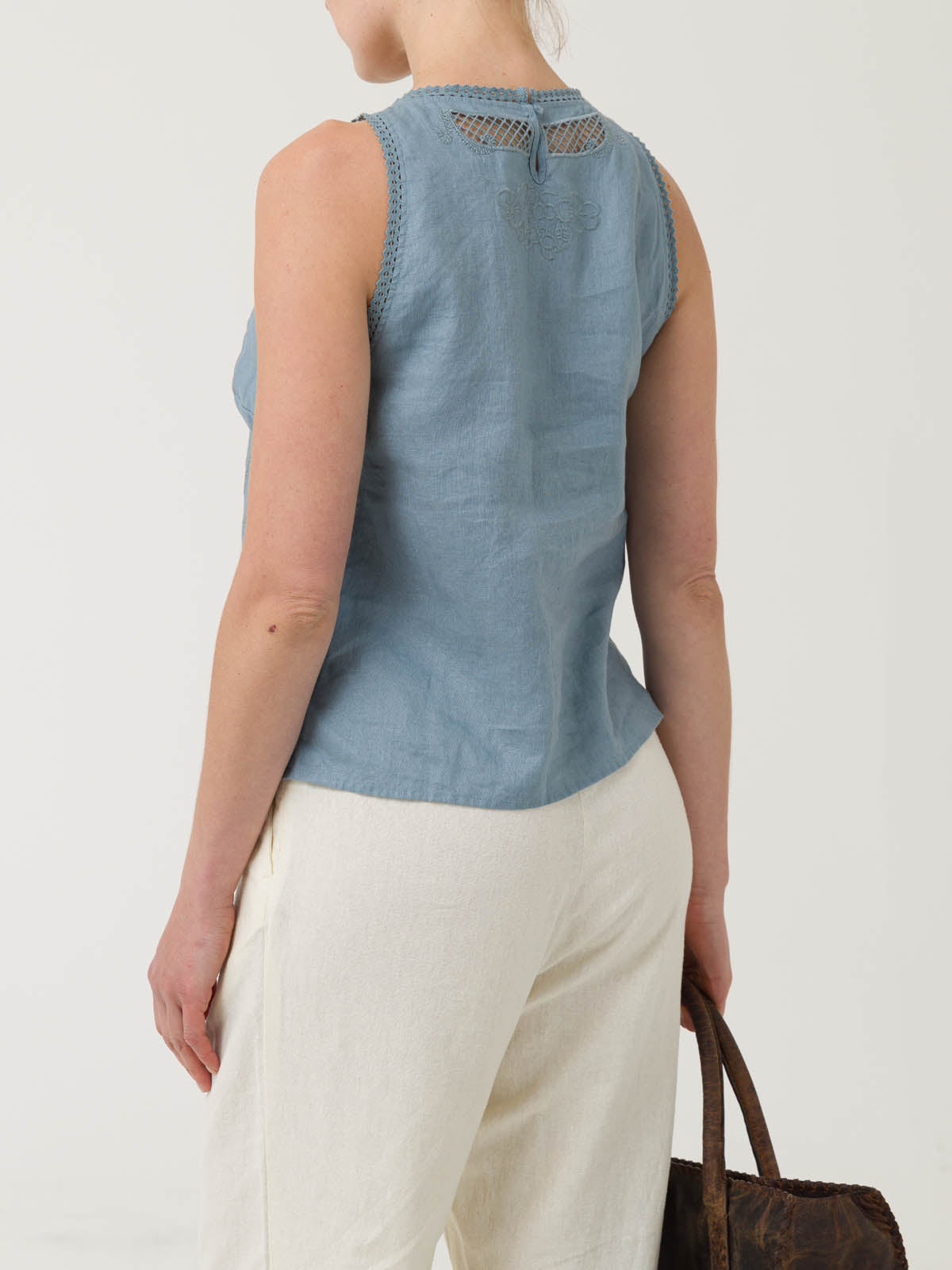 Blusa Lino Orgánico Mujer Cleep Gris Rockford