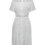Vestido Lino Orgánico Mujer Geneva Blanco Rockford